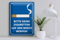 Blechschild Hinweis 30x40cm bitte keine Zigaretten