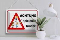 Blechschild Hinweis 40x30cm Achtung spielende Kinder