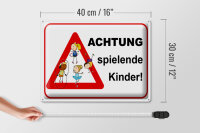 Blechschild Hinweis 40x30cm Achtung spielende Kinder