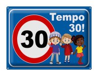 Blechschild Hinweis 40x30cm Tempo 30 Kinder