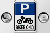 Blechschild Parken 30x40cm Biker only Motorrad