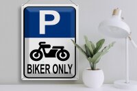 Blechschild Parken 30x40cm Biker only Motorrad