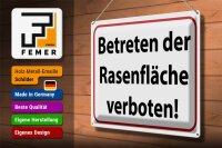 Blechschild Hinweis 40x30cm Betreten Rasenfläche verboten