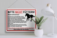 Blechschild Hinweis 40x30cm Bitte nicht füttern Pferde