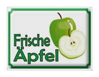 Blechschild Hinweis 40x30cm frische Äpfel Verkauf...