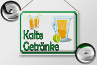 Blechschild Hinweis 40x30cm kalte Getränke Verkauf