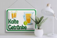 Blechschild Hinweis 40x30cm kalte Getränke Verkauf