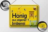 Blechschild Hinweis 40x30cm Honig aus eigener Imkerei