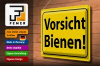 Blechschild Hinweis 40x30cm Vorsicht Bienen Honig Imker