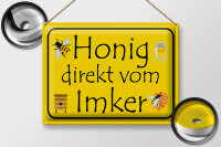 Blechschild Hinweis 40x30cm Honig direkt vom Imker