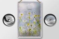 Blechschild Spruch 12x18cm Keep Calm and smile on Krone