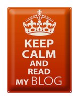 Blechschild Spruch 30x40cm Keep Calm and read my block