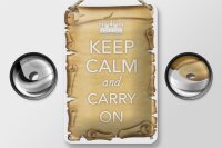 Blechschild Spruch 12x18cm Keep Calm and carry on