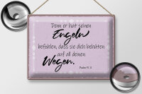 Blechschild Spruch 40x30cm er hat seinen Engeln befohlen
