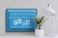 Blechschild Spruch 40x30cm Name Papa gefällt mir am besten