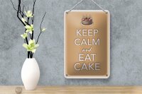 Blechschild Spruch 12x18cm Keep Calm and eat cake