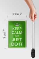 Blechschild Spruch 12x18cm Keep Calm and just do it