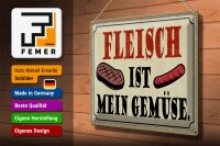 Blechschild Spruch 40x30cm Fleisch ist mein Gemüse Grill