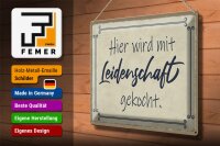 Blechschild Spruch 40x30cm hier mit Leidenschaft gekocht