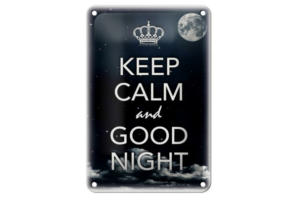 Blechschild Spruch 12x18cm Keep Calm and good night