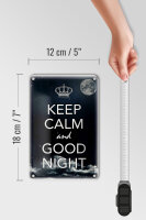Blechschild Spruch 12x18cm Keep Calm and good night