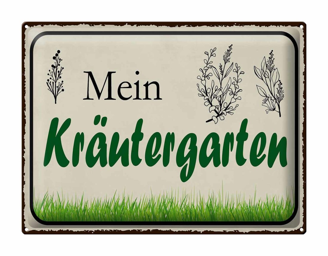 Schatzmix Nostalgie Blechschild 'Kräutergarten' – 27x10 Cm, Aus Metall, Mehrfarbig, Made In Germany