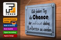 Blechschild Spruch 40x30cm gib jeden Tag die Chance