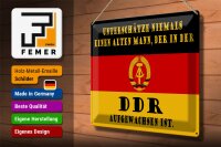Blechschild Spruch 40x30cm alter Mann DDR aufgewachsen