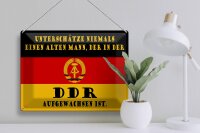 Blechschild Spruch 40x30cm alter Mann DDR aufgewachsen