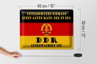 Blechschild Spruch 40x30cm alter Mann DDR aufgewachsen
