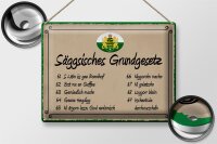 Blechschild Spruch 40x30cm säggsisches Grundgesetz lustig