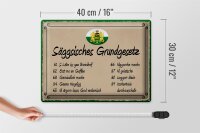 Blechschild Spruch 40x30cm säggsisches Grundgesetz lustig