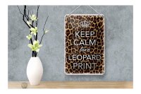 Blechschild Spruch 12x18cm Keep Calm love leopard print