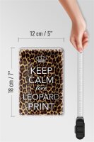 Blechschild Spruch 12x18cm Keep Calm love leopard print