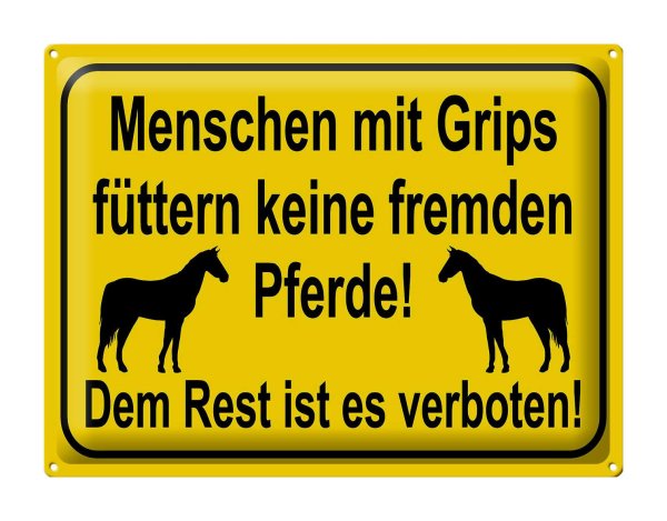 Blechschild Hinweis 40x30cm keine fremden Pferde füttern