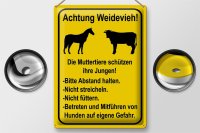 Blechschild Hinweis 30x40cm Achtung Weidevieh nicht füttern