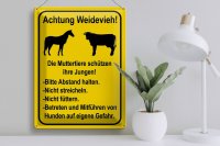 Blechschild Hinweis 30x40cm Achtung Weidevieh nicht füttern
