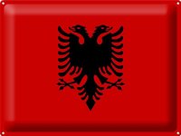 Blechschild Flagge Albanien 40x30cm Flag of Albania