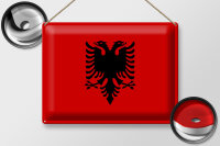 Blechschild Flagge Albanien 40x30cm Flag of Albania