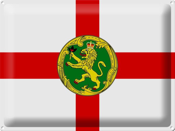Blechschild Flagge Alderneys 40x30cm Flag of Alderney