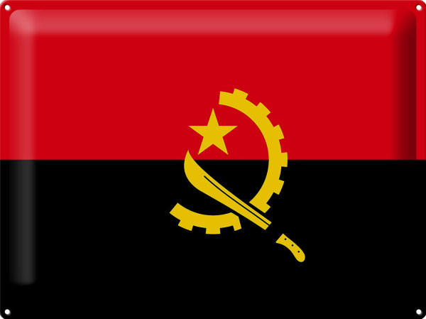 Blechschild Flagge Angolas 40x30cm Flag of Angola