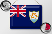 Blechschild Flagge Anguillas 40x30cm Flag of Anguilla