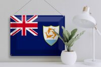 Blechschild Flagge Anguillas 40x30cm Flag of Anguilla