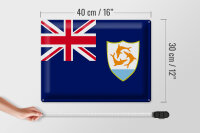 Blechschild Flagge Anguillas 40x30cm Flag of Anguilla