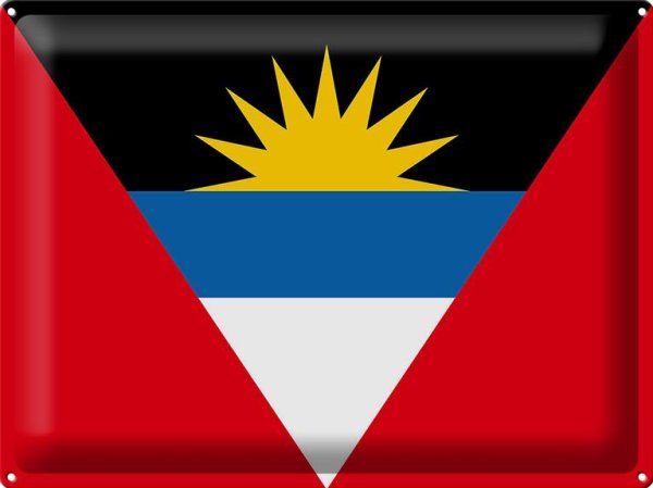 Blechschild Flagge Antigua und Barbuda 40x30cm Flag