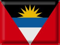 Blechschild Flagge Antigua und Barbuda 40x30cm Flag