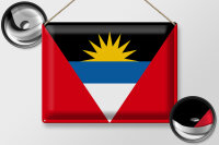 Blechschild Flagge Antigua und Barbuda 40x30cm Flag