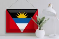 Blechschild Flagge Antigua und Barbuda 40x30cm Flag