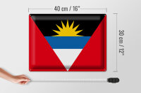 Blechschild Flagge Antigua und Barbuda 40x30cm Flag