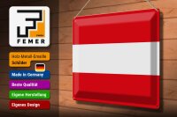 Blechschild Flagge Österreich 40x30cm Flag of Austria